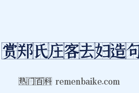 赏郑氏庄客去妇造句是什么意思的图片